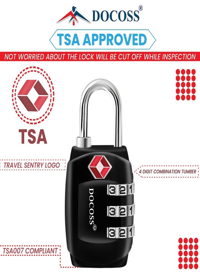 DOCOSS -Set Of 2-331-Metal Tsa Locks For Luggage/Number Lock For Bag Luggage Tsa Lock Number Password Travel Locks (Multi-Color), Combination Lock - Image 2